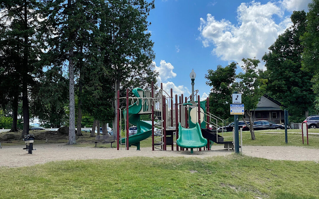 The Playground next to Mirror Lake in Lake Placid, NY